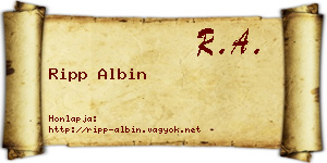Ripp Albin névjegykártya